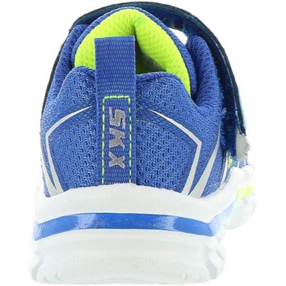 Skechers Kids Athletic Shoes With Velcro Strap -- Blue/Yellow Breathable Mesh - - Picture 4 of 4